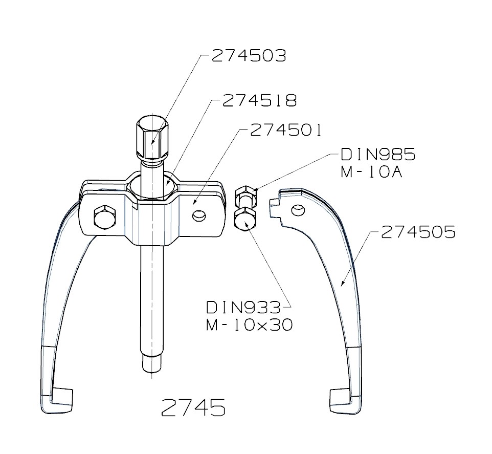 EXTRACTOR FORZA SERIE 2740 AUTOCENTRANTE LIGERO DE 2 PATAS